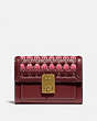 COACH®,HUTTON WALLET WITH WEAVING,Leather,Brass/Confetti Pink Multi,Front View