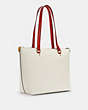 COACH®,GALLERY TOTE IN COLORBLOCK,Leather,Large,Gold/Chalk Electric Red Multi,Angle View