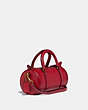 COACH®,MINI BARREL BAG,Leather,Mini,Brass/Red Apple,Angle View