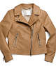 COACH®,LEATHER MOTORCYCLE JACKET,Leather,KHAKI,Front View