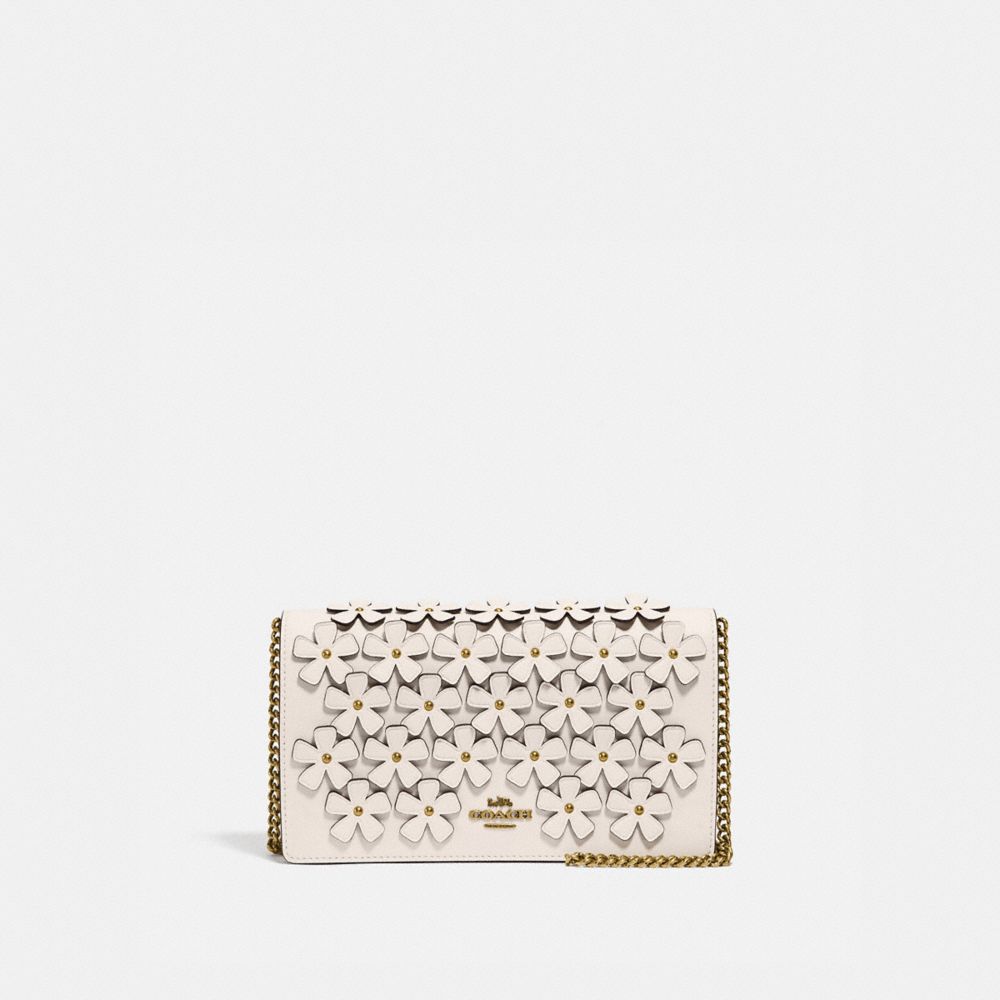 COACH®  Callie Foldover Chain Clutch With Floral Applique