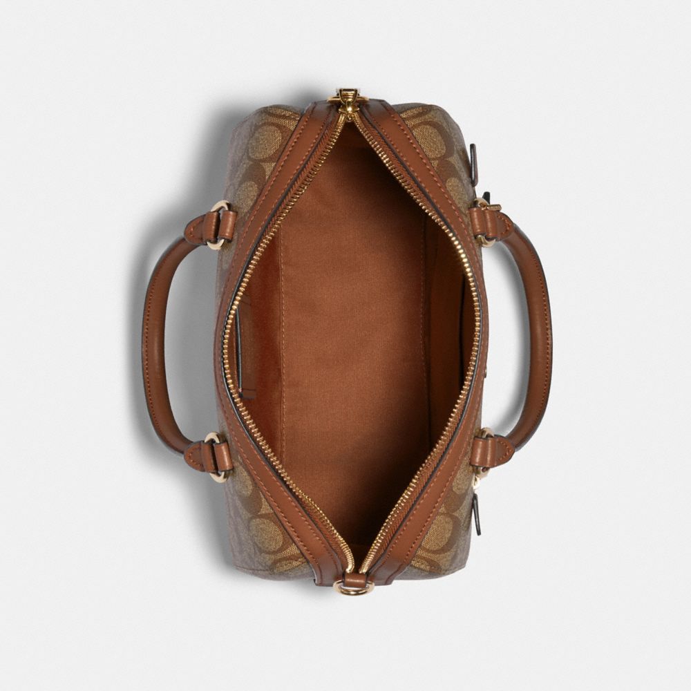 COACH®,Rowan Satchel Bag In Signature Canvas,,Inside View,Top View