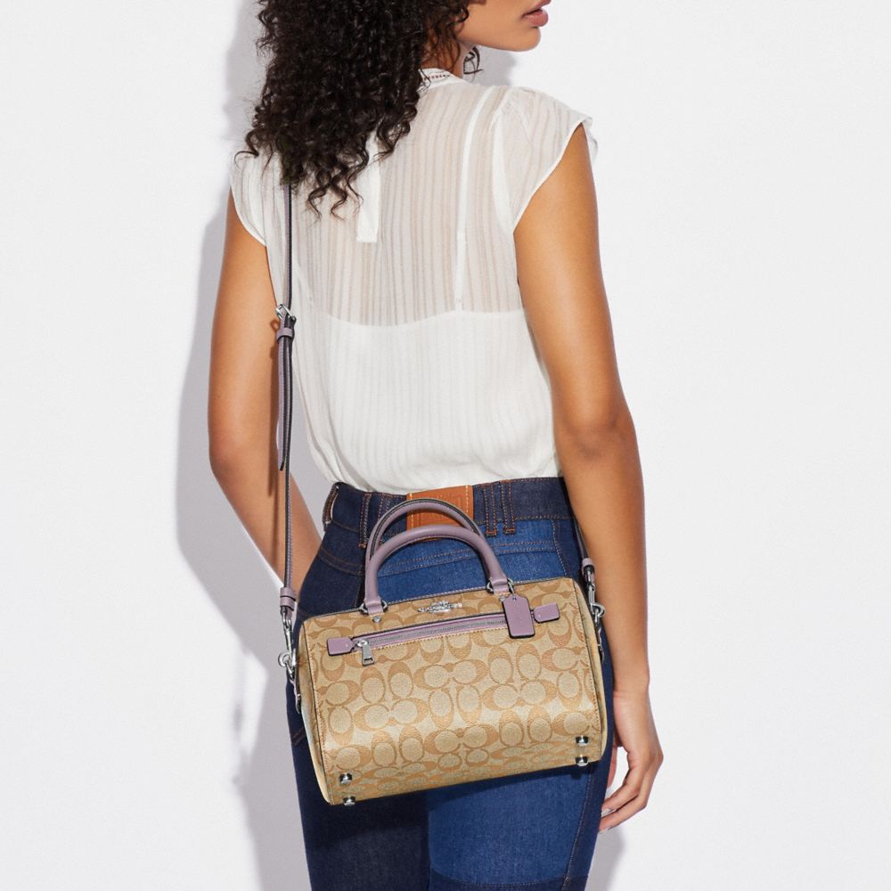 COACH®,Rowan Satchel Bag In Signature Canvas,,Detail View