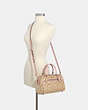 COACH®,ROWAN SATCHEL BAG IN SIGNATURE CANVAS,Leather,Large,Gold/Light Khaki Blossom,Alternate View