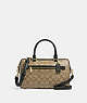 COACH®,ROWAN SATCHEL IN SIGNATURE CANVAS,Leather,Large,Gold/Khaki/Amazon Green,Front View