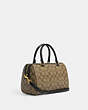 COACH®,ROWAN SATCHEL BAG IN SIGNATURE CANVAS,Leather,Large,Gold/Khaki/Amazon Green,Angle View