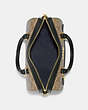 COACH®,ROWAN SATCHEL BAG IN SIGNATURE CANVAS,Large,Gold/Khaki/Amazon Green,Inside View,Top View