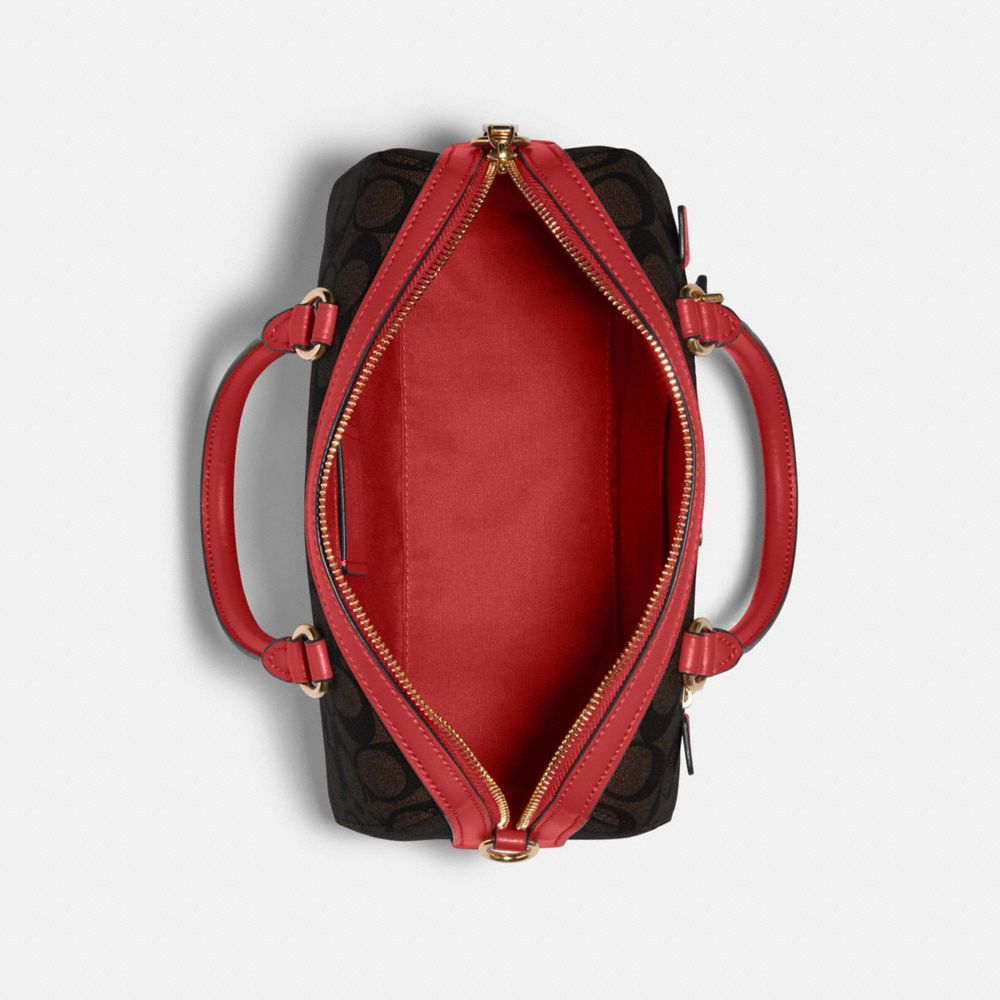 COACH®,Rowan Satchel Bag In Signature Canvas,,Inside View,Top View
