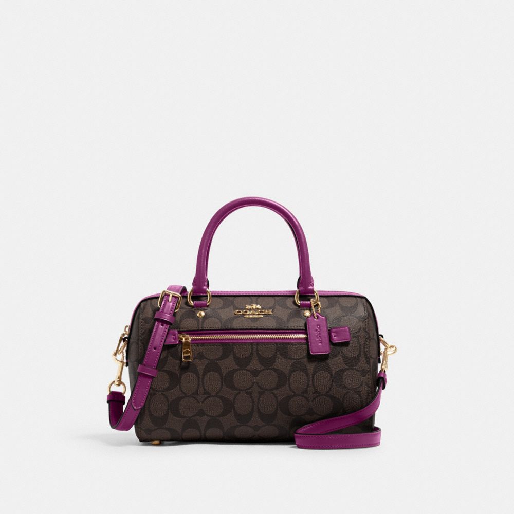 COACH®,Rowan Satchel Bag In Signature Canvas,,Front View