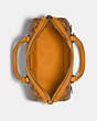 COACH®,ROWAN SATCHEL BAG IN SIGNATURE CANVAS,Leather,Large,Gunmetal/Khaki Honey,Inside View,Top View