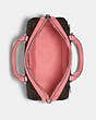 COACH®,ROWAN SATCHEL BAG IN SIGNATURE CANVAS,Leather,Large,Gunmetal/Brown Pink Lemonade,Inside View,Top View