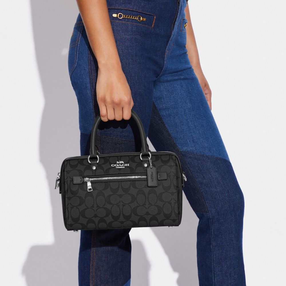 COACH®,Rowan Satchel Bag In Signature Canvas,,Detail View