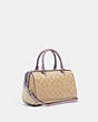 COACH®,ROWAN SATCHEL BAG IN SIGNATURE CANVAS,Leather,Large,Silver/Light Khaki/Soft Lilac,Angle View