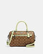 COACH®,ROWAN SATCHEL BAG IN SIGNATURE CANVAS,Leather,Large,Silver/Khaki/Pale Lime,Front View