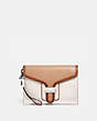 COACH®,COURIER WRISTLET IN COLORBLOCK,Leather,Mini,Pewter/Chalk Multi,Front View