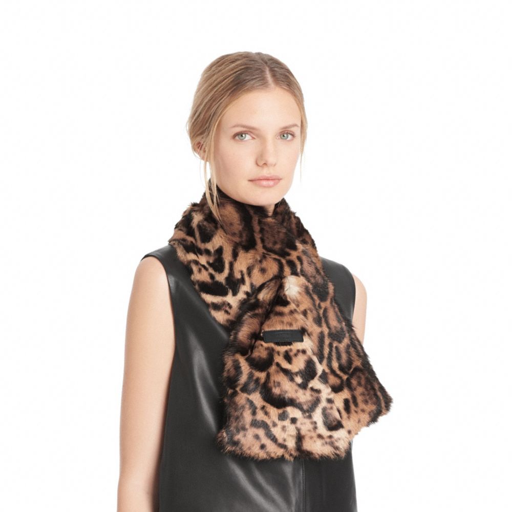 COACH®,Jaguar Print Tucker Scarf,,Angle View