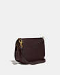 COACH®,KAT SADDLE BAG,Leather,Medium,Brass/Oxblood,Angle View
