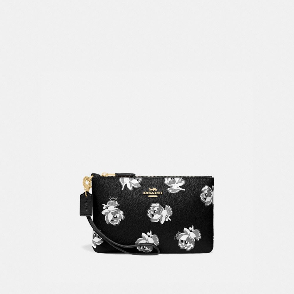 COACH®,Small Wristlet With Floral Print,,Front View