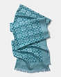 COACH®,SIGNATURE C STOLE,Silk Cotton,PALE BLUE,Front View