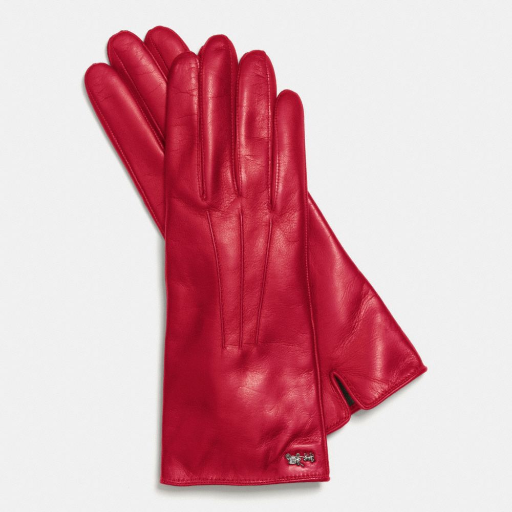 COACH®,Leather Basic Glove,,Front View