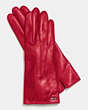 COACH®,LEATHER BASIC GLOVE,Leather,Red.,Front View