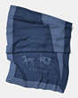 COACH®,COLORBLOCK OBLONG SCARF,Cashmere Blend,CHAMBRAY/NAVY,Front View