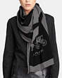 COACH®,COLORBLOCK OBLONG SCARF,Cashmere Blend,BLACK/GREY,Angle View