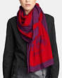 COACH®,COLORBLOCK OBLONG SCARF,Cashmere Blend,RED/FUCHSIA,Angle View