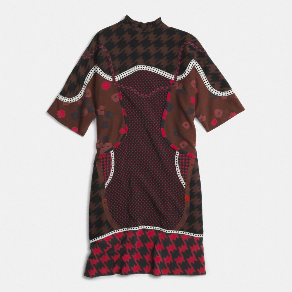 Pattern Silk Pieced Dress