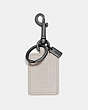 COACH®,STORYPATCH KEY FOB,Leather,Bone/Midnight,Front View