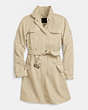 COACH®,SPORTY TOPPER TRENCH COAT,Nylon,Pale Tan,Front View