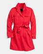 COACH®,SPORTY TOPPER TRENCH COAT,Nylon,Red.,Front View