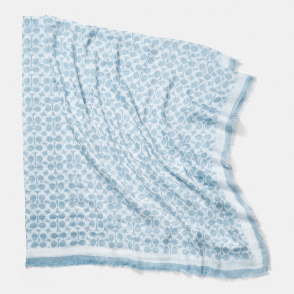 Distressed Signature C Oversized Square Scarf