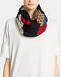 COACH®,PATCHWORK OBLONG SCARF,Wool Blend,Black,Angle View