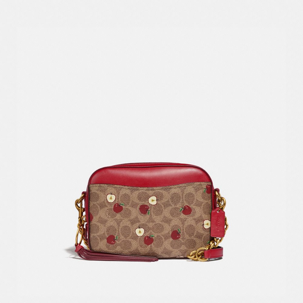 COACH Outlet Camera Bag In Signature Canvas With Scattered Apple Print