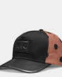 COACH®,SADDLE DOT BASEBALL CAP,Mixed Material,Saddle/Black,Front View
