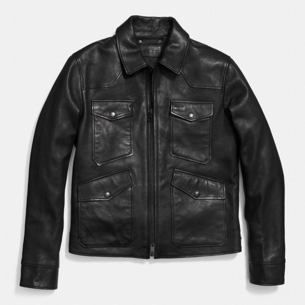 Coach burnished 2024 leather jacket