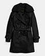COACH®,ICON WOOL TRENCH,Wool Blend,Black,Front View