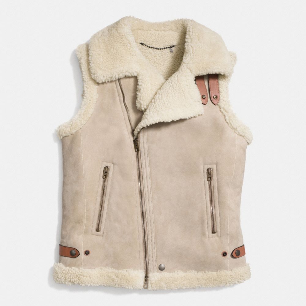 Coach shearling vest hotsell