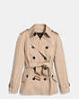 COACH®,MODERN SHORT TRENCH,Cotton Twill,Classic Khaki,Front View