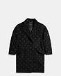 COACH®,EMBELLISHED TEDDY BEAR COAT,Wool Blend,Black,Front View
