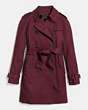 COACH®,MODERN TRENCH COAT,Cotton Twill,Burgundy,Front View