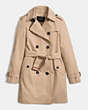 COACH®,MODERN TRENCH COAT,Cotton Twill,Classic Khaki,Front View