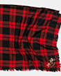 COACH®,MOUNT PLAID OVERSIZED SQUARE,Merino Wool,BRIGHT PERSIMMON,Front View
