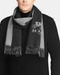 COACH®,CASHMERE BICOLOR SCARF,cashmere,GREY/CHARCOAL,Angle View