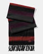 COACH®,BLENDED STRIPE SCARF,cashmere,ORANGE/OXBLOOD,Front View