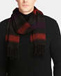 COACH®,BLENDED STRIPE SCARF,cashmere,ORANGE/OXBLOOD,Angle View
