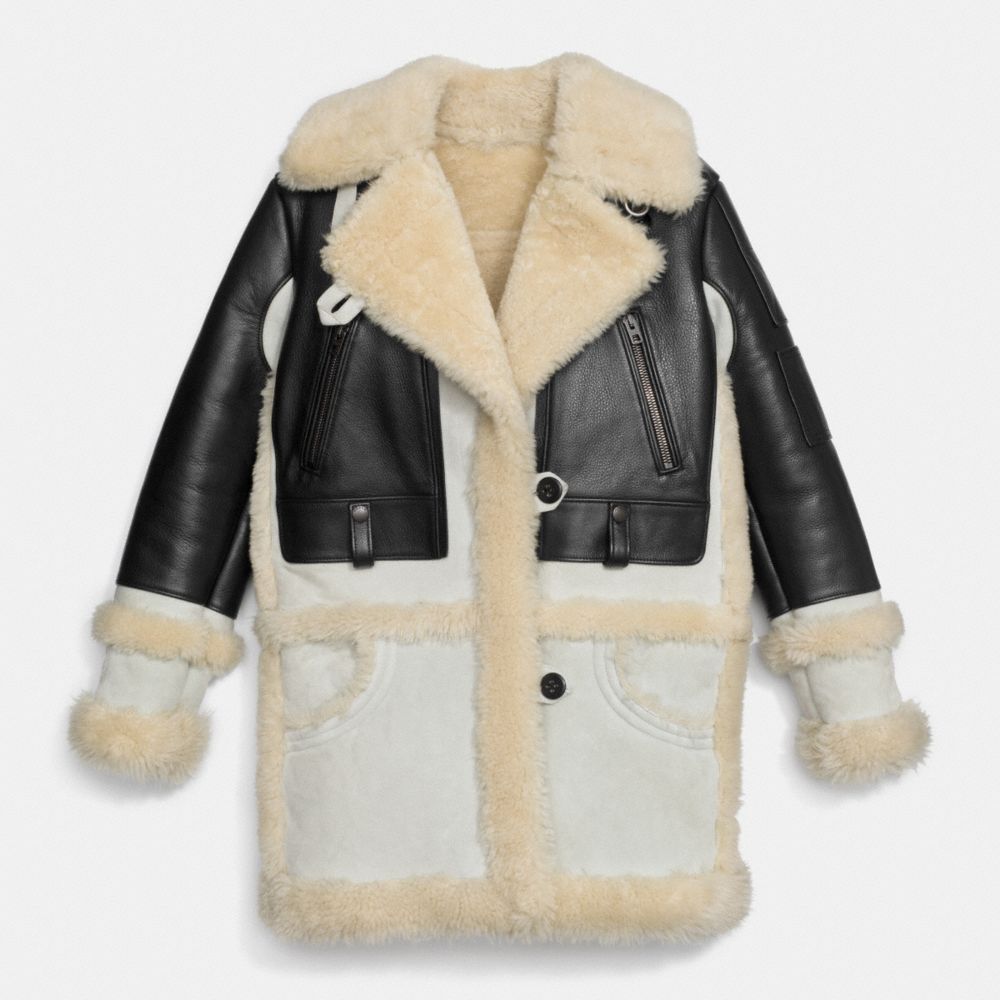 Biker Sheepskin Coat COACH