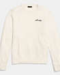 COACH®,LUCKY INTARSIA CREWNECK,Wool Blend,Cream,Front View