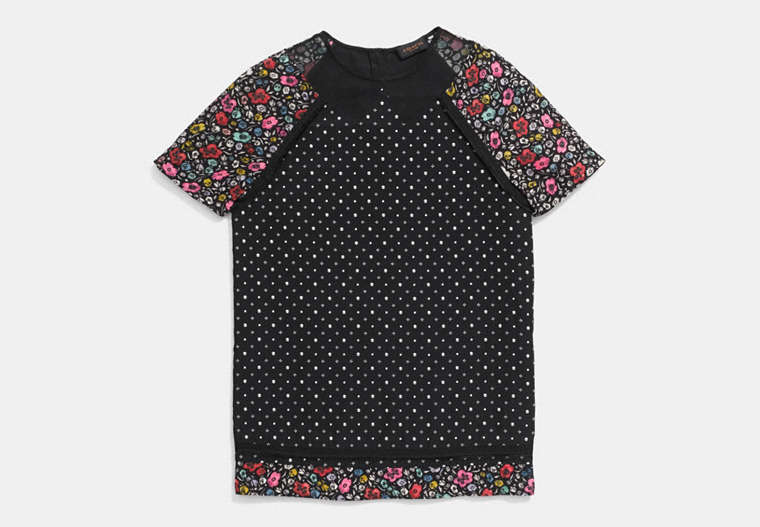 COACH®,PIECED PRINT TEE,Mixed Material,Multicolor,Front View